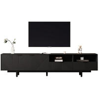 TV stolek 200/40/51 cm černý z dřevotřísky s geometrickým vzorem a úložným prostorem - černá, kompozitní dřevo (200/51/40cm) - OKWISH