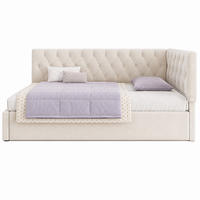 BETT mit Bettkasten 90x200 cm Samt Beige - Beige, Metall (90/200cm) - Meubliv