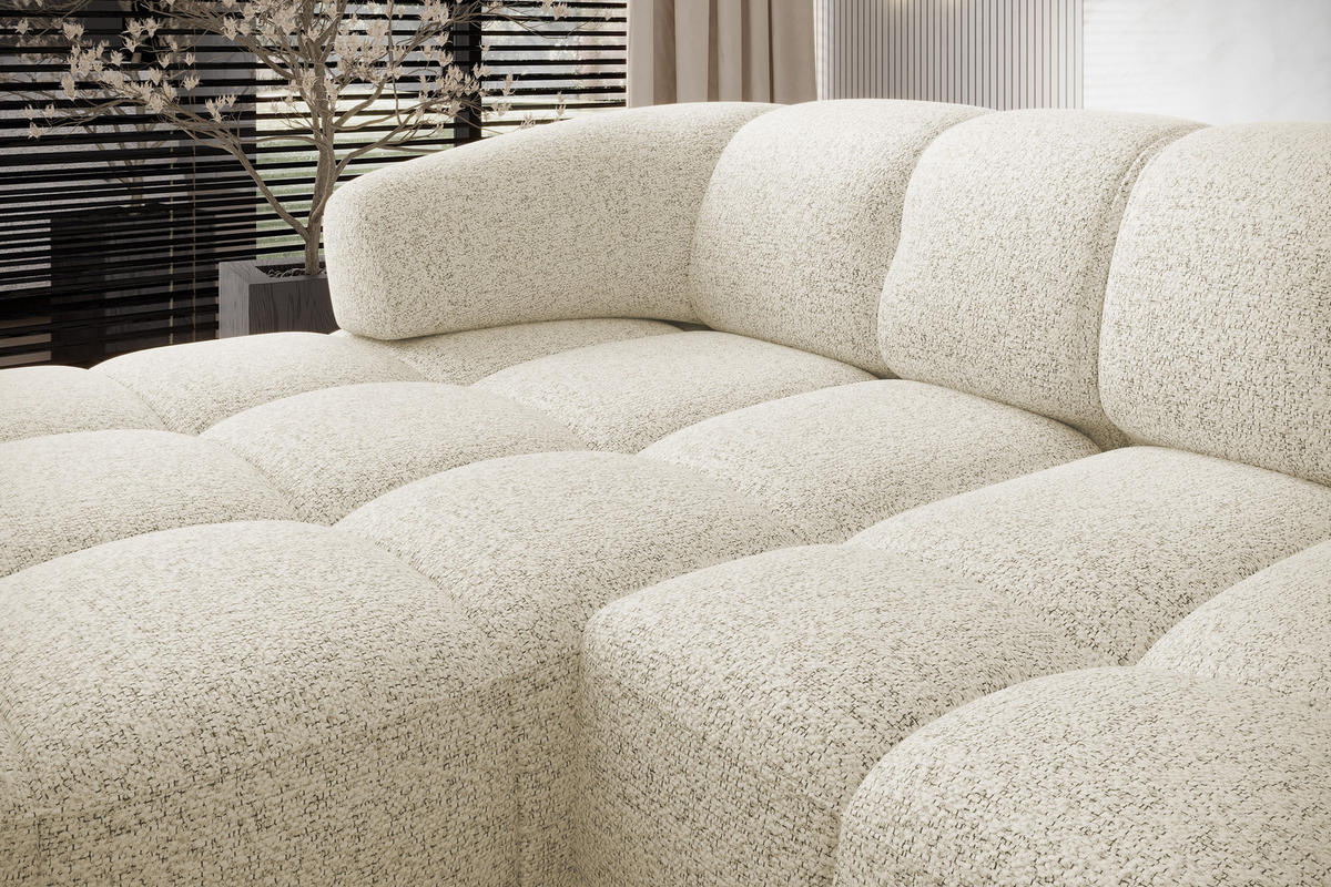 ECKSOFA WESPER S - Eckcouch Mit Elektrischer Sitzverstellung, L-förmig, Freistehend, Relaxfunktion, 183x284x79cm Linke, Beige - Beige, Holz/Textil (113/284cm) - DomoHome