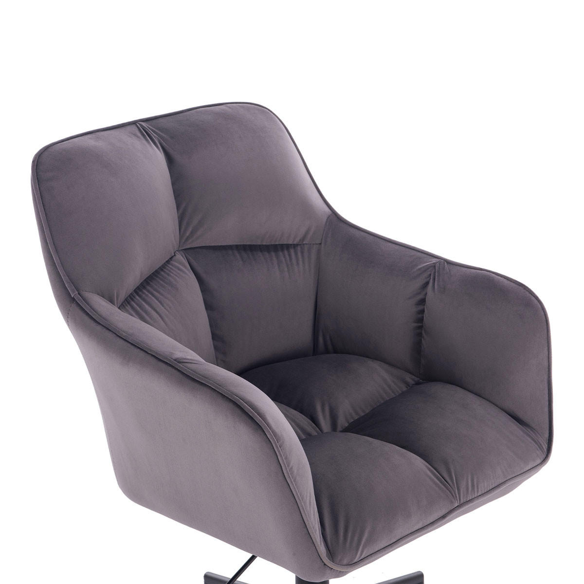 SCHREIBTISCHSTUHL JERRY Samt Dunkelgrau - Dunkelgrau/Anthrazit, Textil/Metall (59/96/59cm) - SVITA