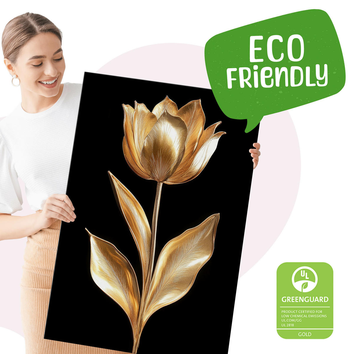 LEINWANDBILDER 3-es Set Abstrakt Blumen - Beige/Schwarz, Textil (90/40cm) - Muralo