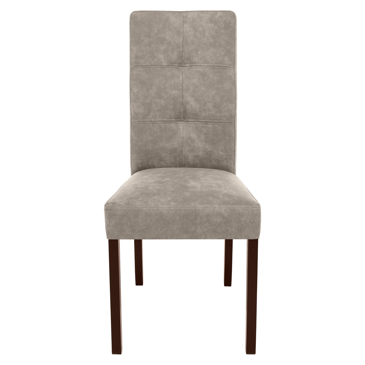 STUHL Solis mit wengefarbenen Holzbeinen, Polsterstuhl, Cappuccino - Wengefarben/Cappuccino, Holz (45/100/42cm) - Beautysofa