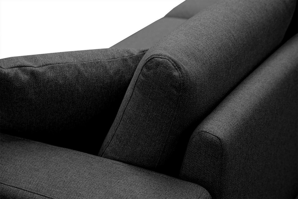 SOFA MEDIOLANE 3-Sitzer, schwarz - Schwarz, Holzwerkstoff/Textil (233/87/96cm) - Courtois Laville