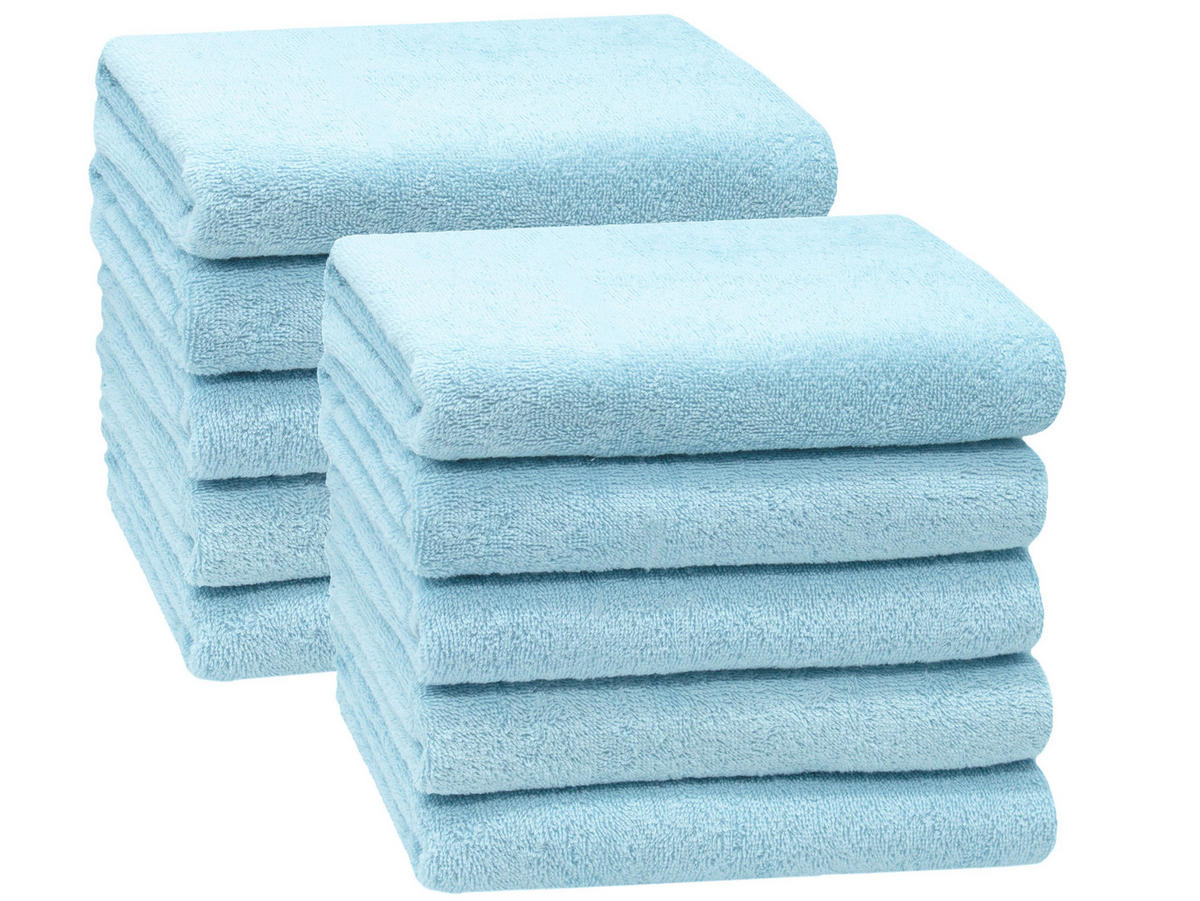 HANDTÜCHER, 10er-Set, 50x100 cm, 100% Baumwolle, Blau - Hellblau, Textil (50/100cm) - Zollner