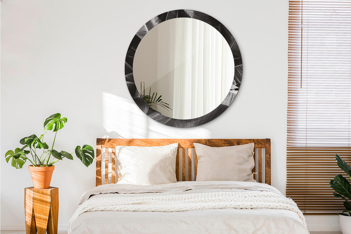 SPIEGEL Rund Ø 100 cm mit Aufdruck - Grau, Glas (100/100/0.4cm) - Wallfluent