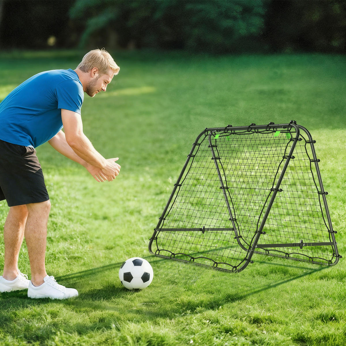 REBOUNDER DE-18600 doppelseitig mit 5 Winkeln Schwarz - Schwarz, Metall (95/100cm) - ComfortXL