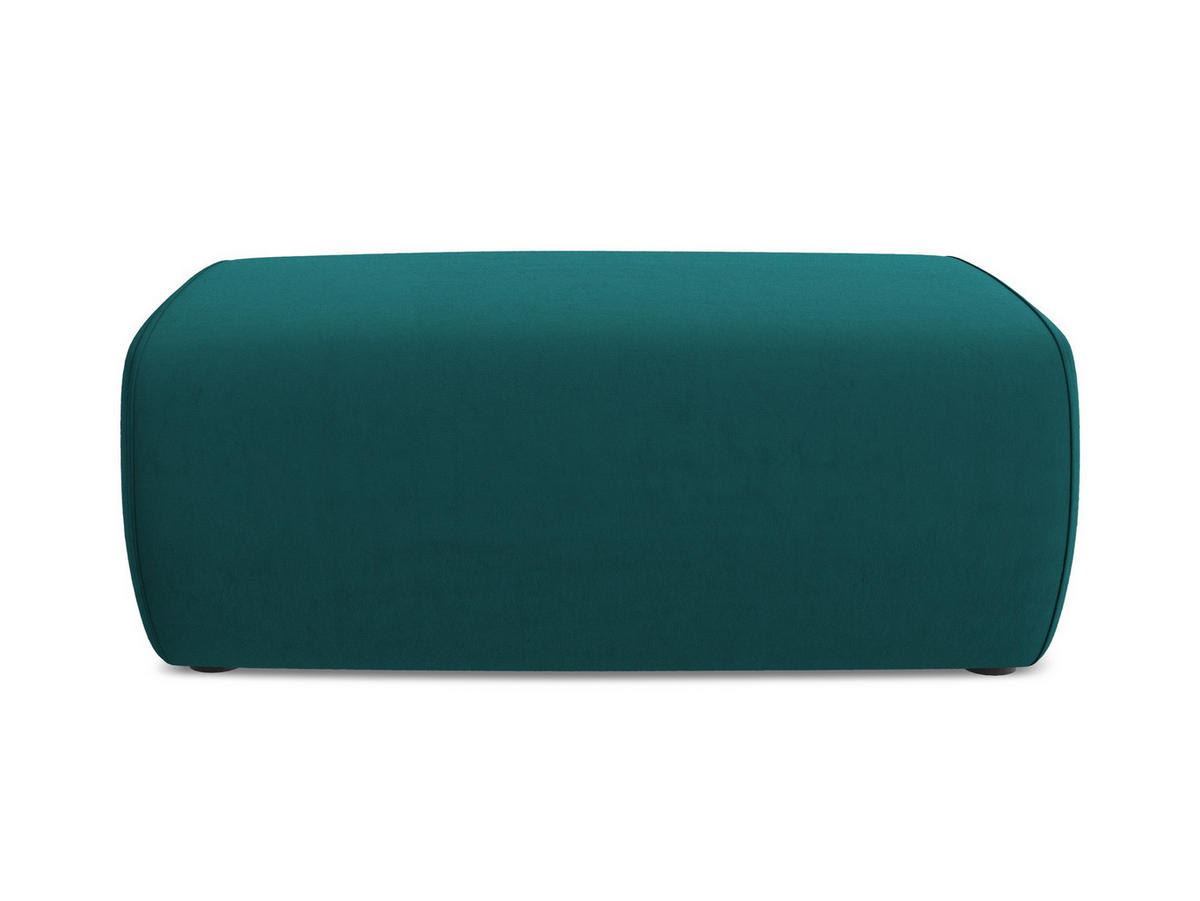 POUF Samt Stoff Blau - Blau/Petrol, Kunststoff/Textil (102/40/62cm) - Makamii