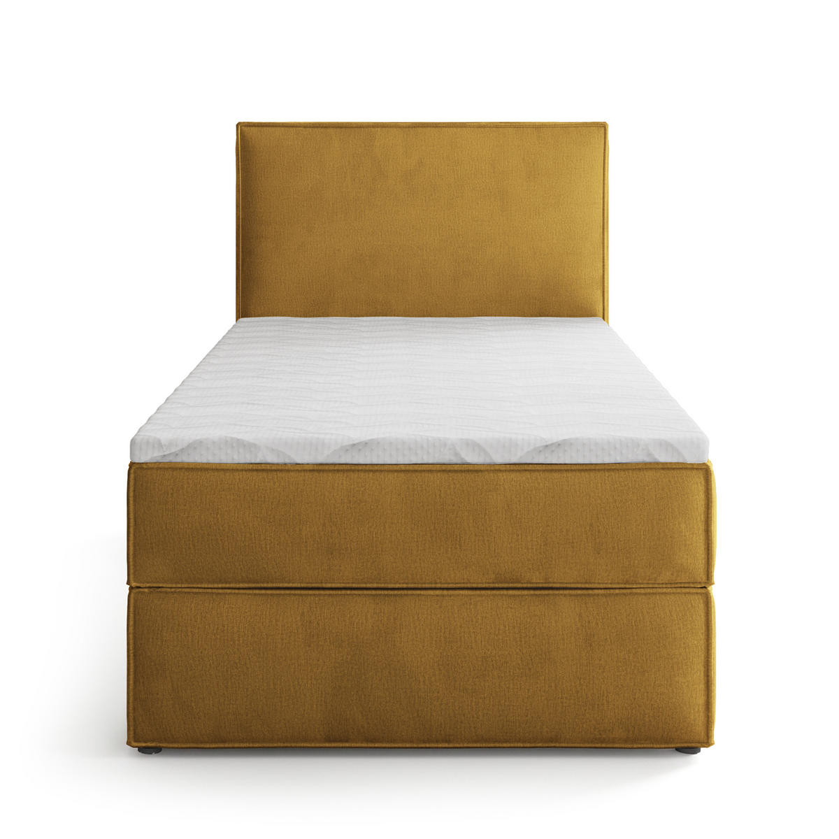POSTEL Boxspring PELLIO 100x200 cm Žlutá - žlutá, kompozitní dřevo/textil (100/200cm) - MASSENO