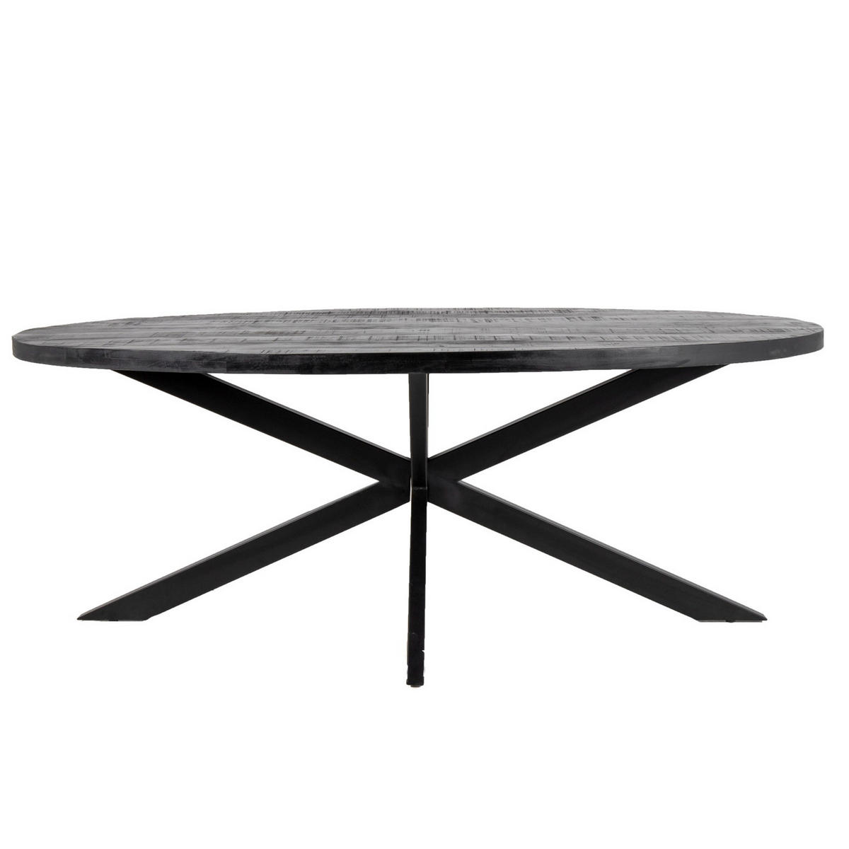 ESSTISCH oval aus Mangoholz 220cm, schwarz - Schwarz, Holz (220/100/76cm) - Giga Meubel