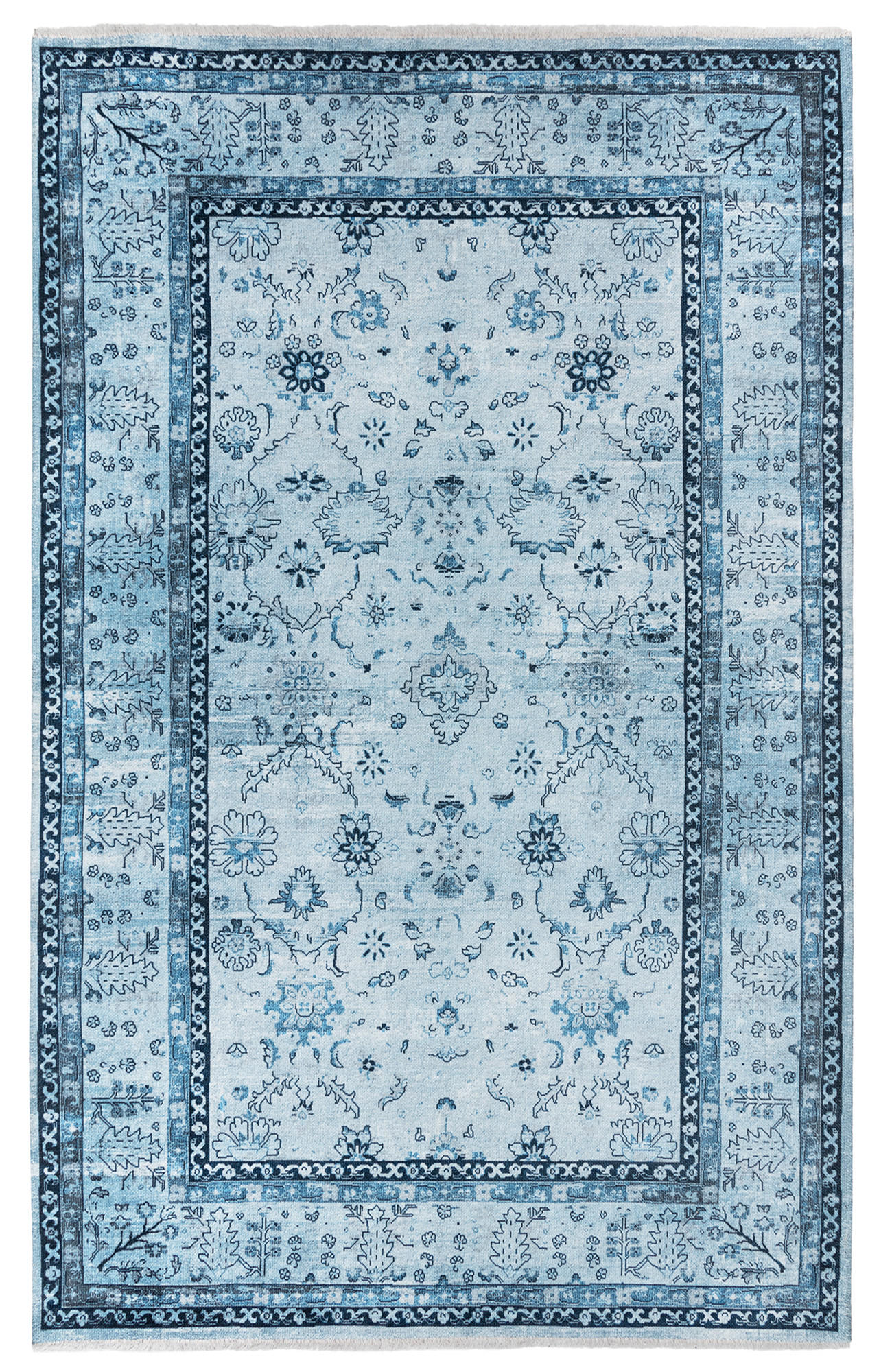 Tesso Living Vintage-Teppich Blau 80x215 cm