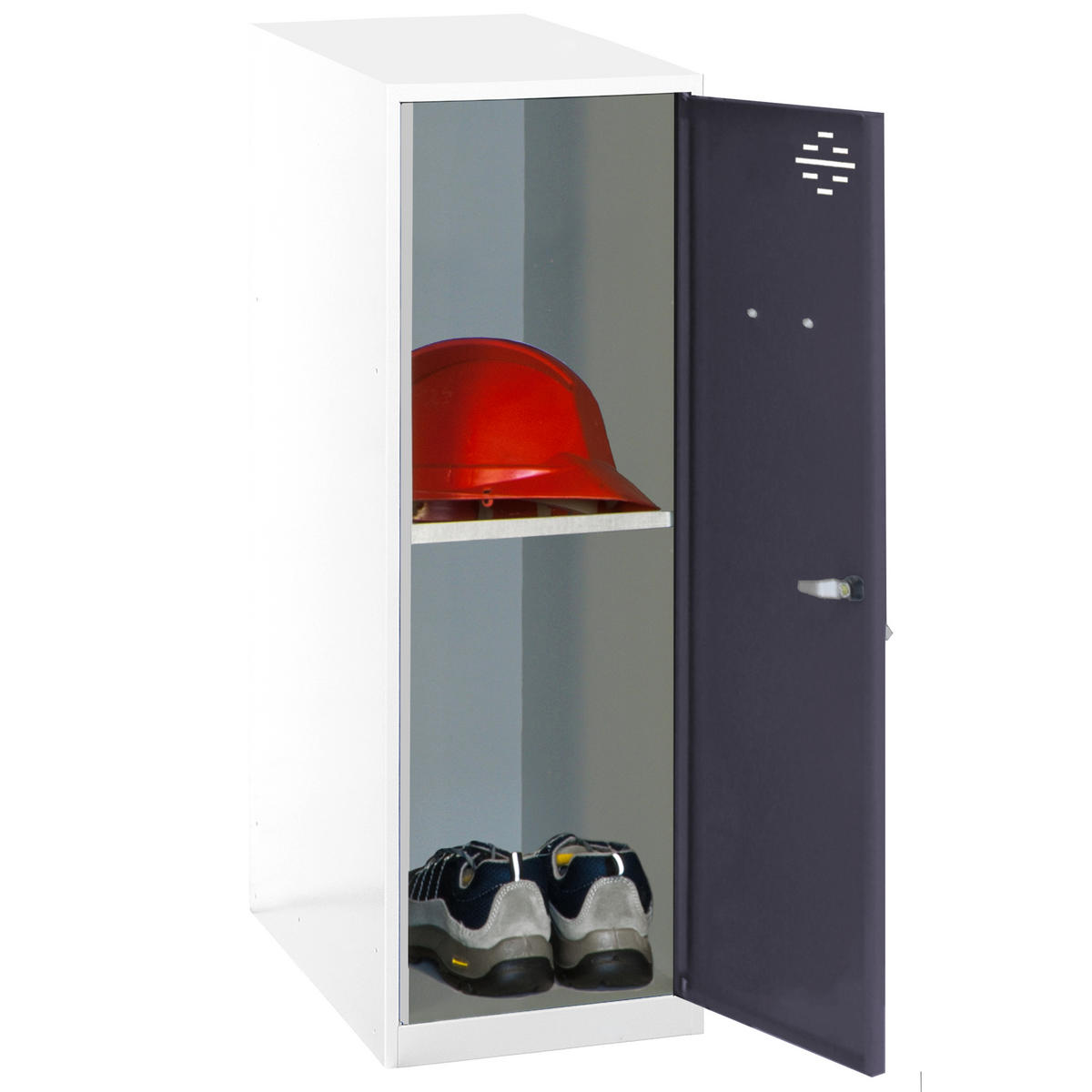 SCHLIESSFACHSCHRANK Amego HxBxT 91,5x40x50 cm 1x Fachboden Ohne Standfüße Anthrazit-Weiß - Anthrazit, Metall (40/91.5/50cm) - PROREGAL