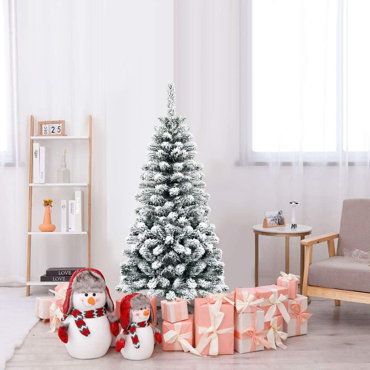 WEIHNACHTSBAUM Weiß - Weiß, Kunststoff (135cm) - COSTWAY