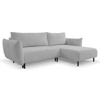 ECKSOFA ADEL mit Schlaffunktion und Bettkasten, L-förm, Metallbeine, verstellbar lose Rückenkissen, freistehend, RECHTS, 257x171x90 cm, Grey - Grau, Holz/Textil (257/171cm) - DomoHome