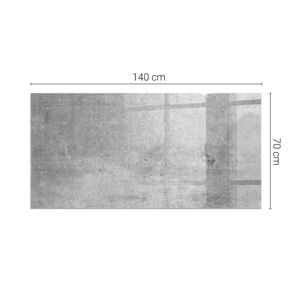 GLASPLATTE für Kamin 140x70 cm Grau - Grau, Glas (140/70/0.4cm) - ArtPrintCave