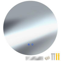 LED-BADEZIMMERSPIEGEL rund Aurora,inklusive Spiegelheizung,weiß - Weiß, Glas (60/60/3.5cm) - tectake