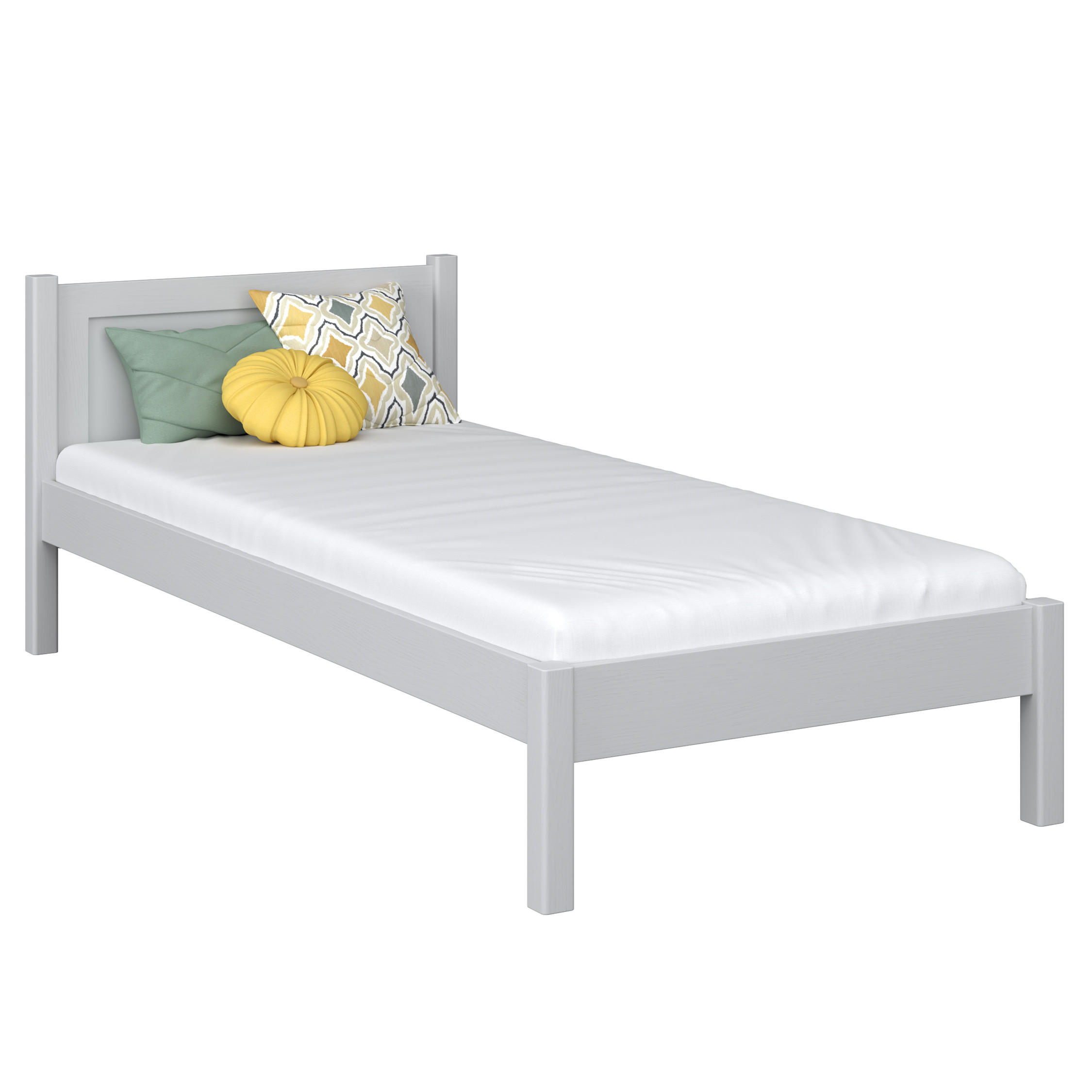 BETT N02 Grau 80/200 - Grau, Naturmaterialien/Holz (80/200cm) - N-Wood