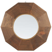 WANDSPIEGEL Holz braun 60/60 cm Asem - Braun, Holz (60/60/2cm) - Beliani