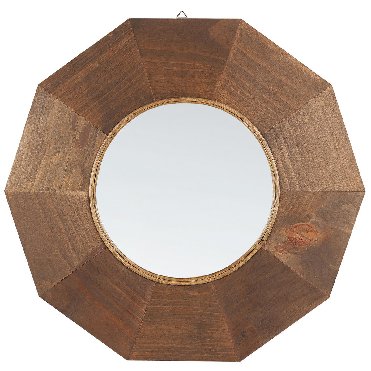 WANDSPIEGEL Holz braun 60/60 cm Asem - Braun, Holz (60/60/2cm) - Beliani
