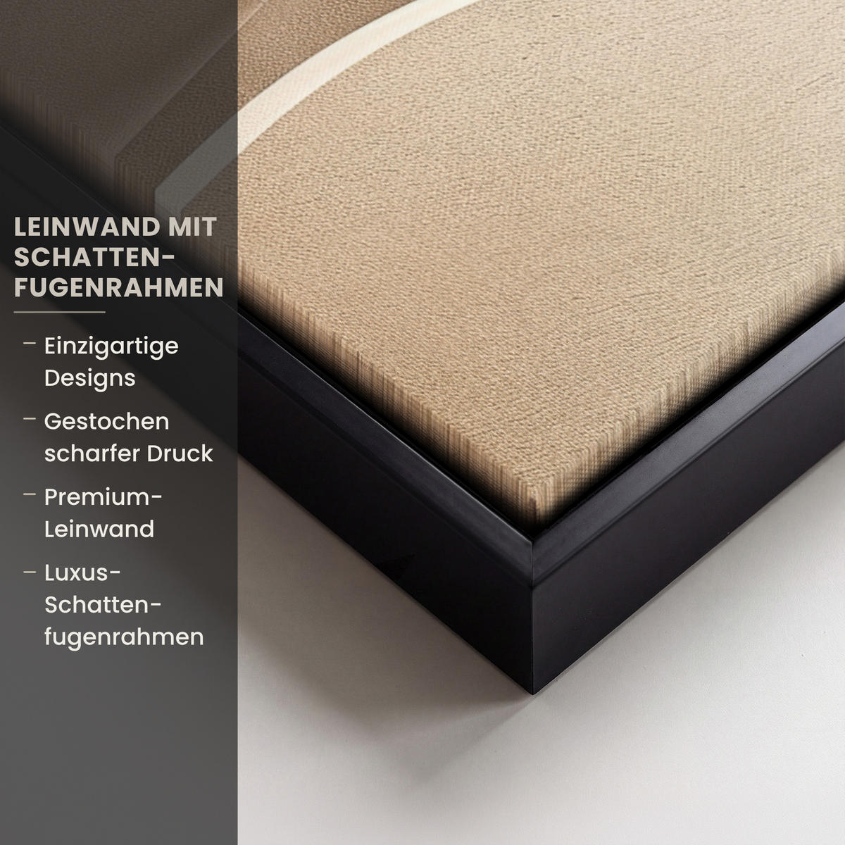 LEINWAND Bilder mit Rahmen - Beige - Natur - Abstrakt - Modern - 60x80 - Beige, Textil (60/80cm) - MuchoWow