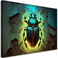 WANDBILD neon insekten tiere - Gelb, Textil (60/40cm) - Feeby