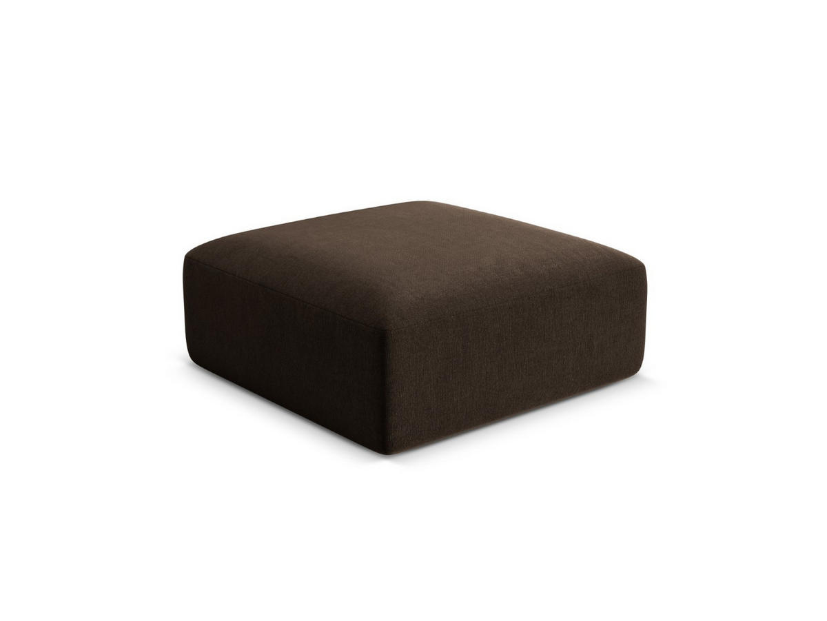 POUF Campi aus Samt Schokolade - Dunkelbraun, Textil (90/40/90cm) - Cosmopolitan Design