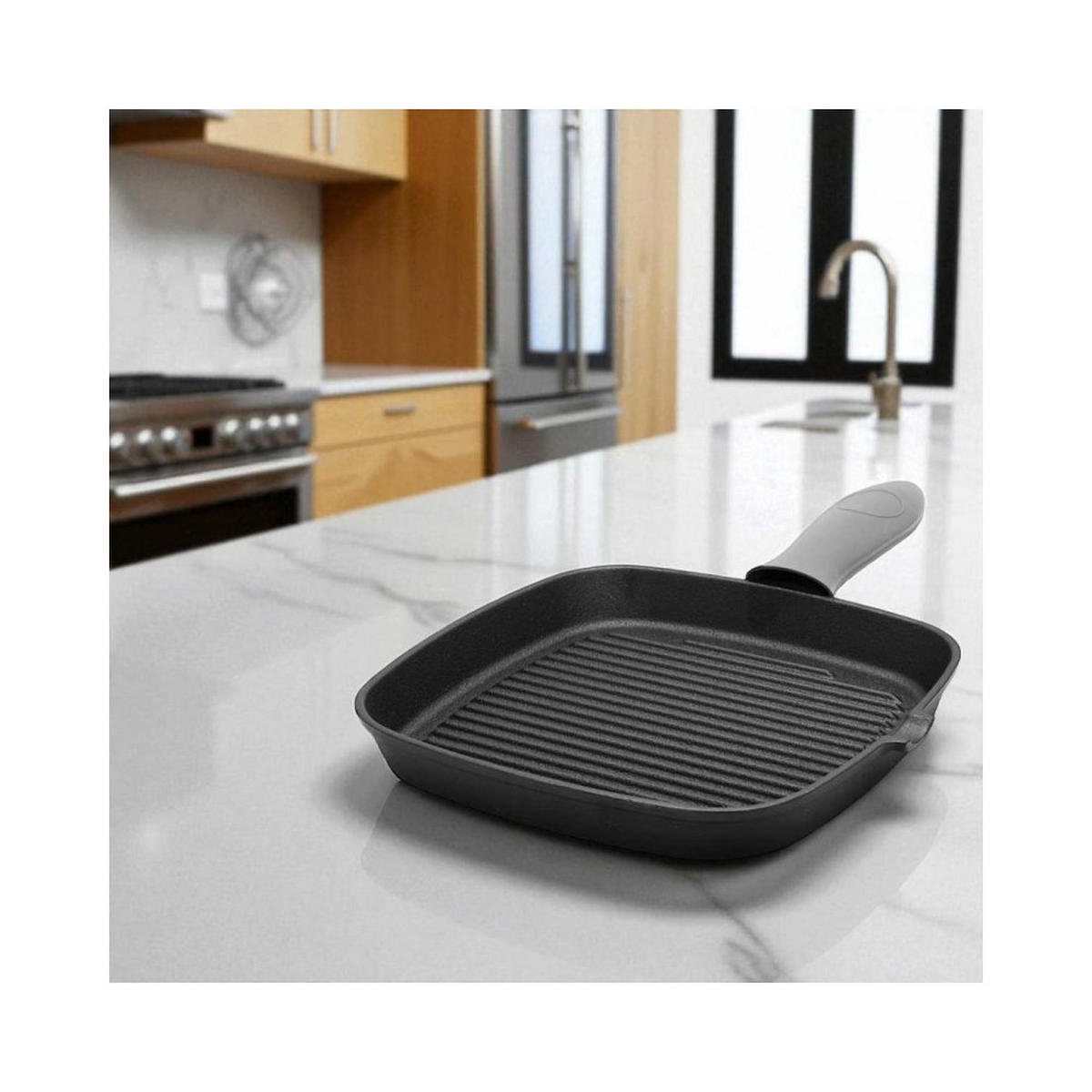 GRILLPFANNE Schwarz 38.5/24/4 cm 62012 - Schwarz, Kunststoff (24cm) - Brunbeste