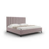 BETT mit Bettkasten und Kopfteil Allison aus strukturiertem Stoff rosa 140x200cm - Pink, Textil (140/200cm) - Micadoni