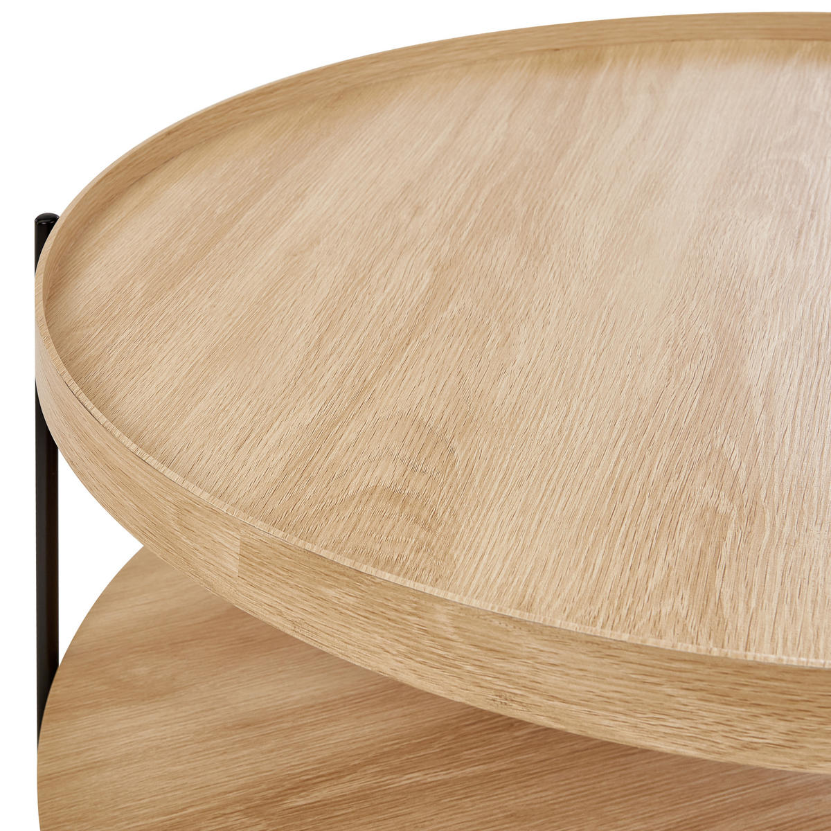 KONFERENČNÍ STOLEK Hnědý Lander - černá/hnědá, kompozitní dřevo (78/78/40cm) - Beliani