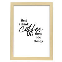 POSTER Inspirierende Kunst – Coffee A3 Rahmen Aus Hellem Holz - Beige, Papier (29.7/5/42cm) - Nacnic