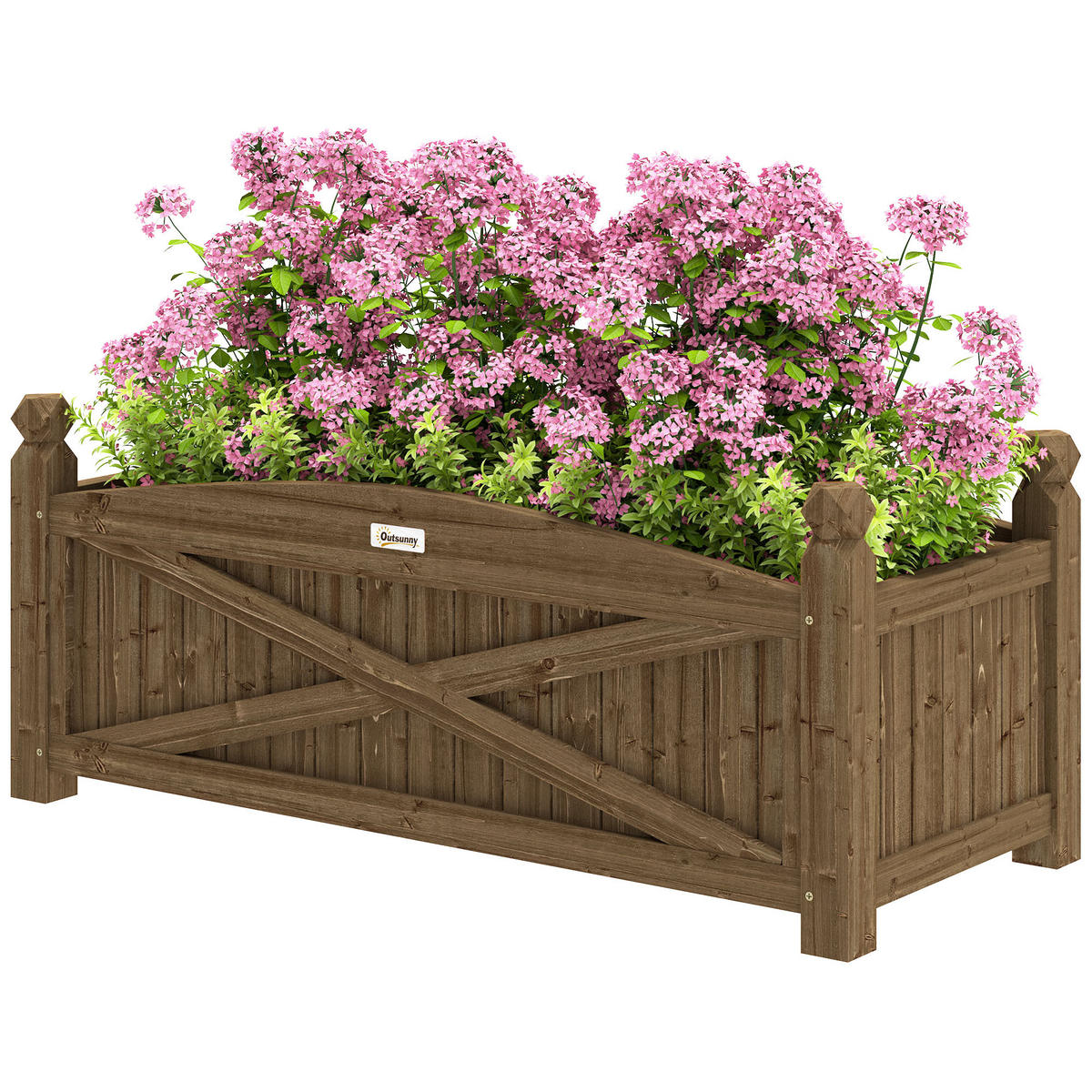 HOCHBEET DE-12206 90/39/37 cm mit Drainage Dunkelbraun - Braun, Holz (90/37/39cm) - ComfortXL