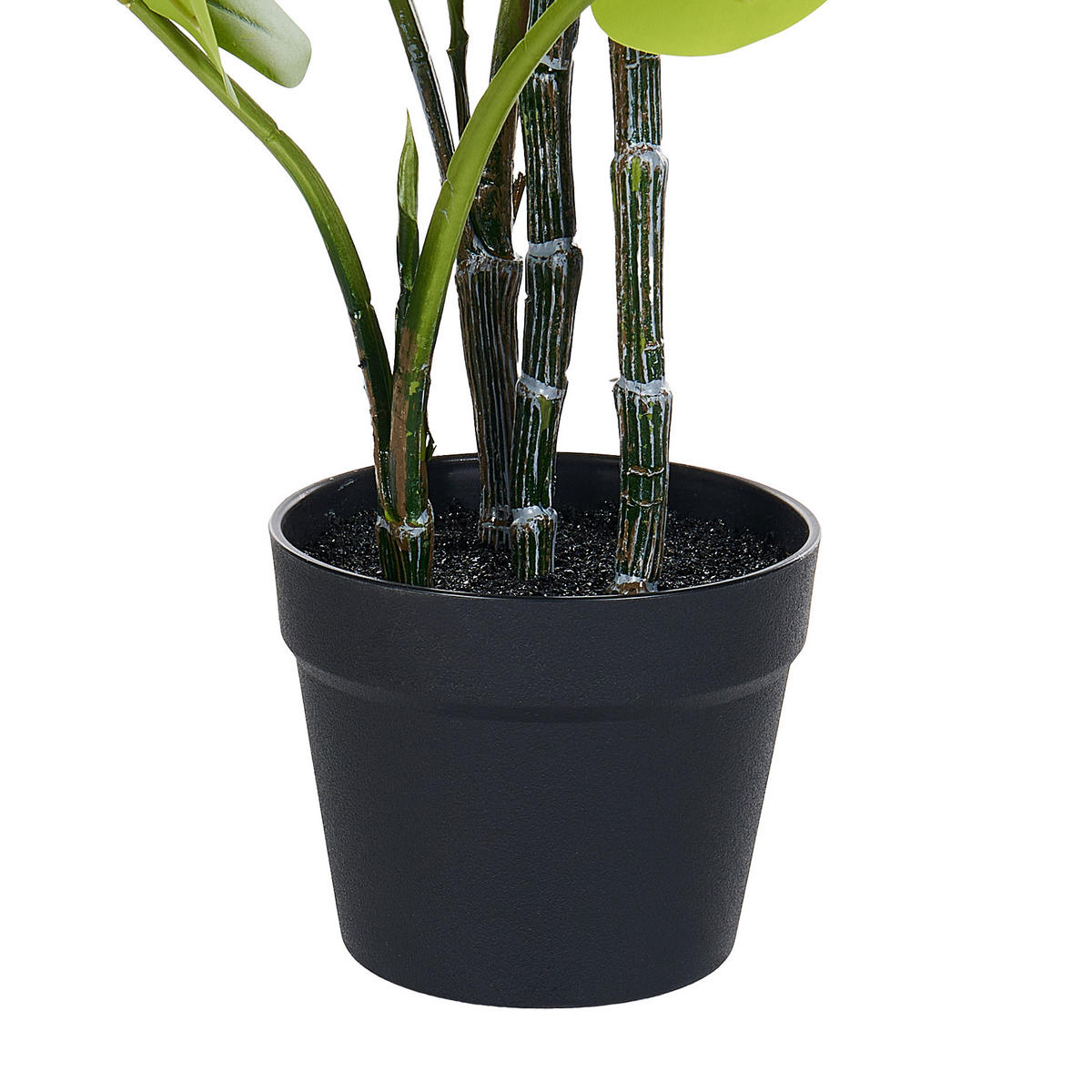 KUNSTPFLANZE im Blumentopf 94 cm Grün/Schwarz Monstera Plant - Schwarz/Grün, Kunststoff (94cm) - Beliani