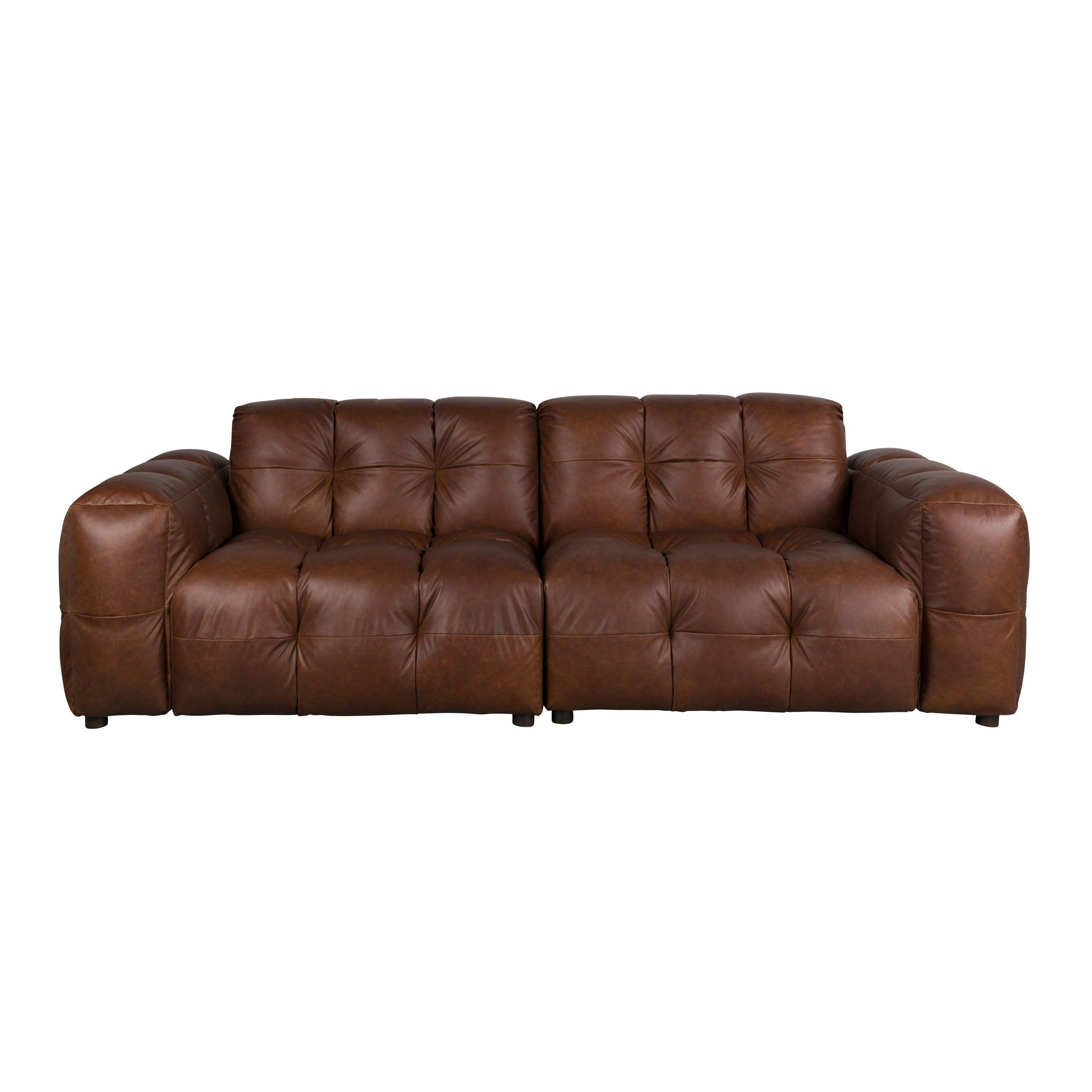 SOFA 3-SITZER Hackman Leder Chokolade/ Braun - Braun, Leder (264/84/102cm) - Dutchbone