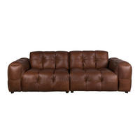 SOFA 3-SITZER Hackman Leder Chokolade/ Braun - Braun, Leder (264/84/102cm) - Dutchbone