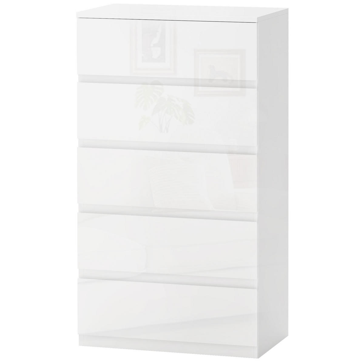 NACHTTISCH Glänzend weiß 1 Stück - Weiß, Kunststoff (55/100/33cm) - GiPP