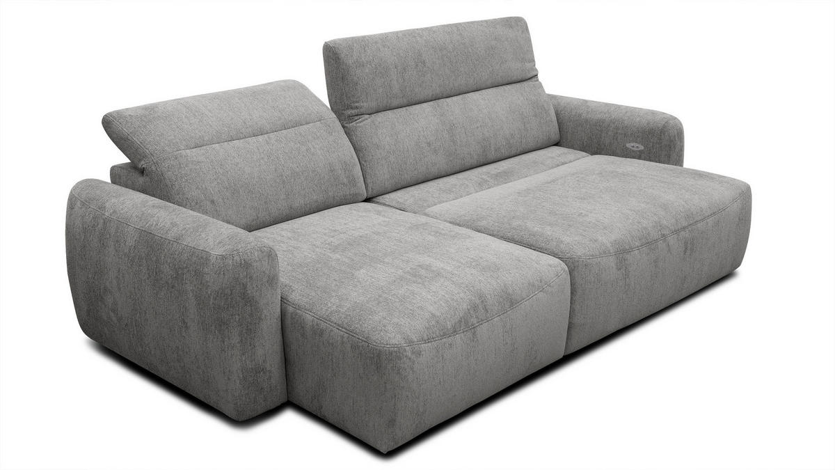 ECKSOFA NERO 4-Sitzer, platingrau - Schwarz/Grau, Holz/Textil (272/81/159cm) - Courtois Laville