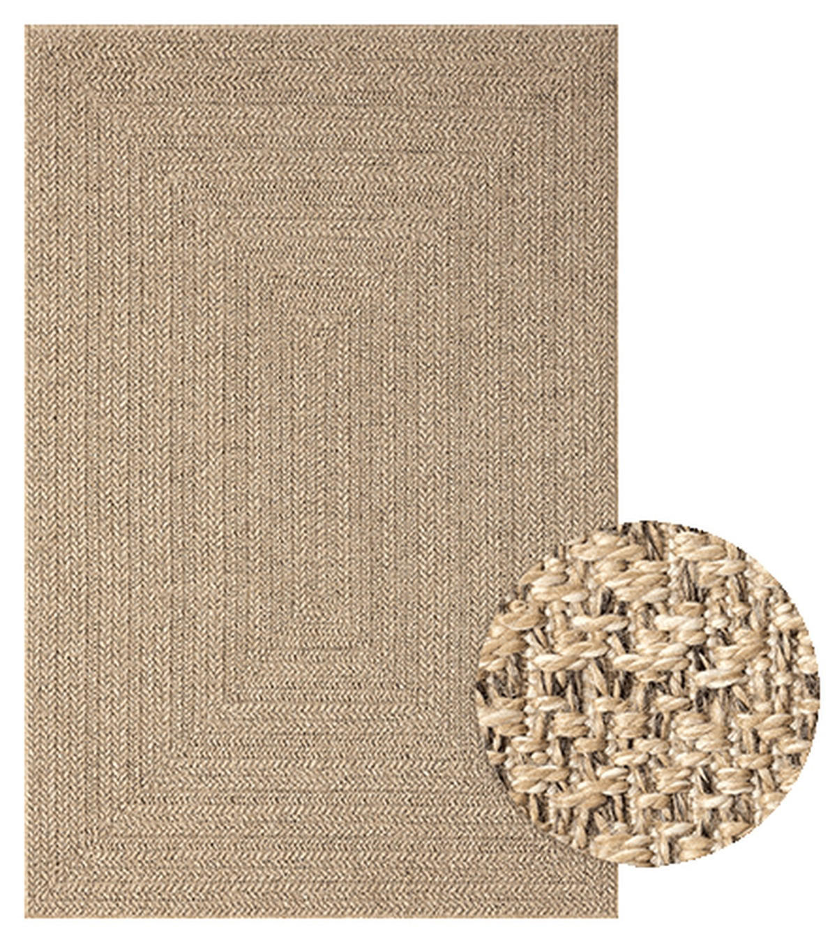 FLACHWEBTEPPICH Bordüre CORDEV Polypropylen Natur 300 x 400 cm - Beige, Textil (300/400cm) - KADIMA DESIGN
