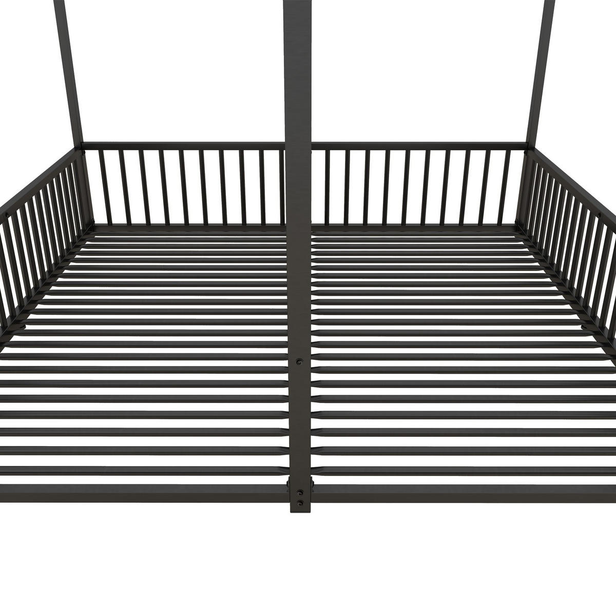 HAUSBETT 90x200cm in Schwarz，Doppelbett Design - Schwarz, Metall (90/200cm) - KOMHTOM