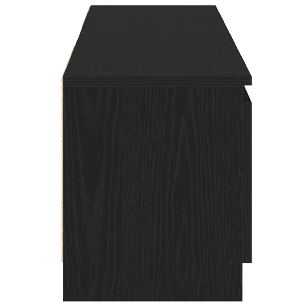 TV-SCHRANK Mit Led-Leuchten Schwarz Eichen-Optik 120/30/36 Cm - Schwarz, Holzwerkstoff (30/36/120cm) - vidaXL