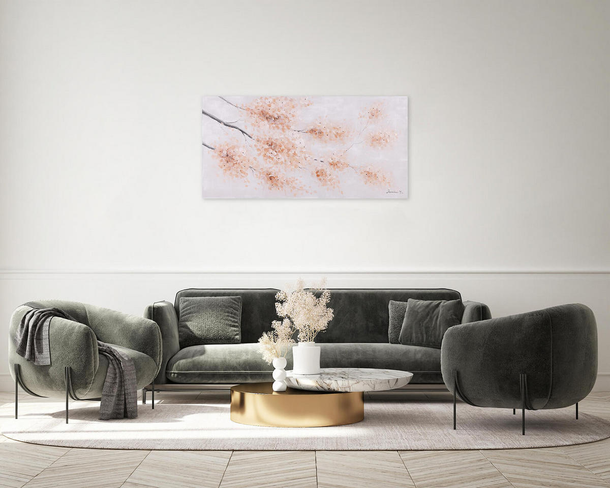 ACRYLBILD HANDGEMALT 120/60 cm - Pink, Holz/Textil (120/60cm) - KUNSTLOFT