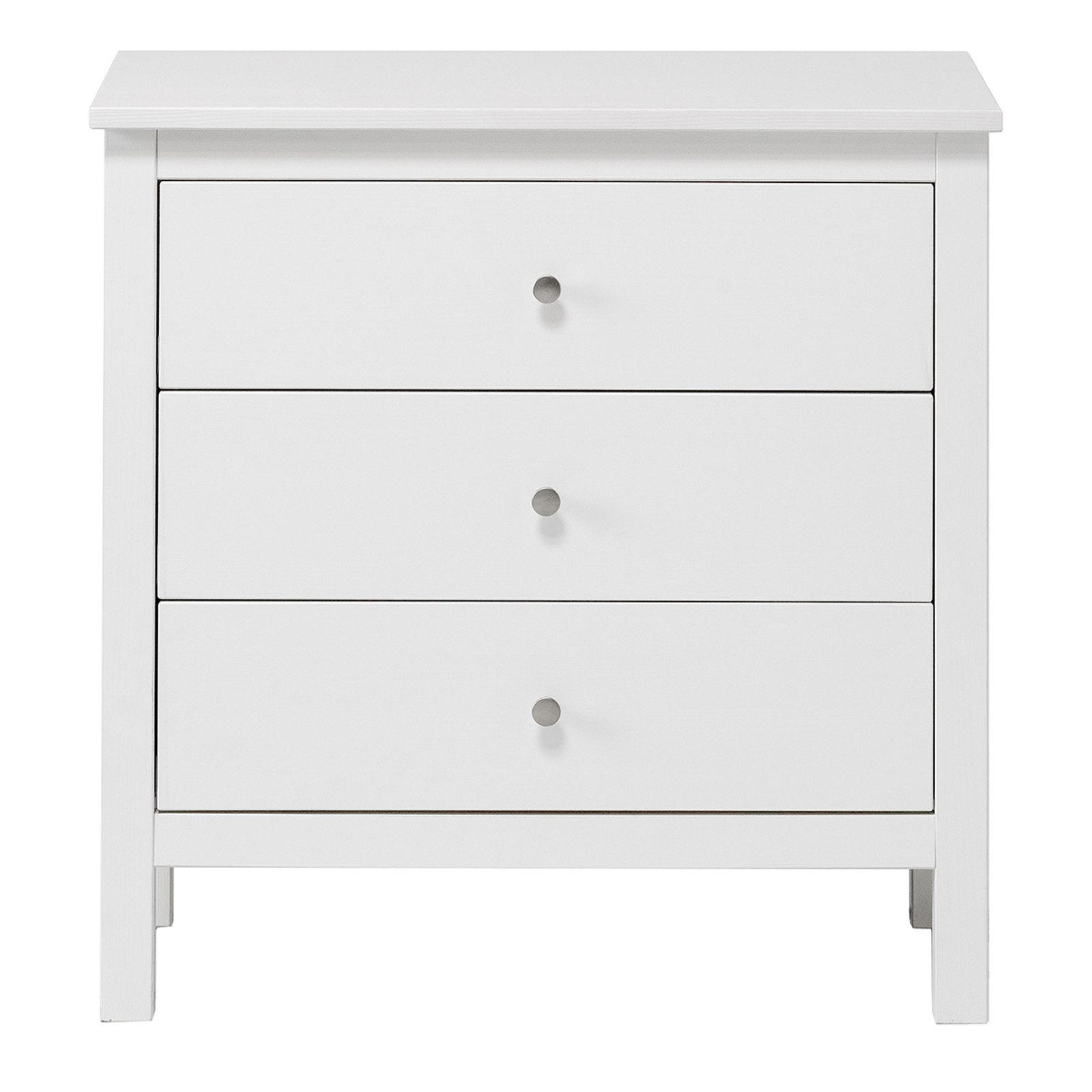 KOMMODE Massivholz 37/75/75 cm - Weiß, Holz (75/75/37cm) - hagge home