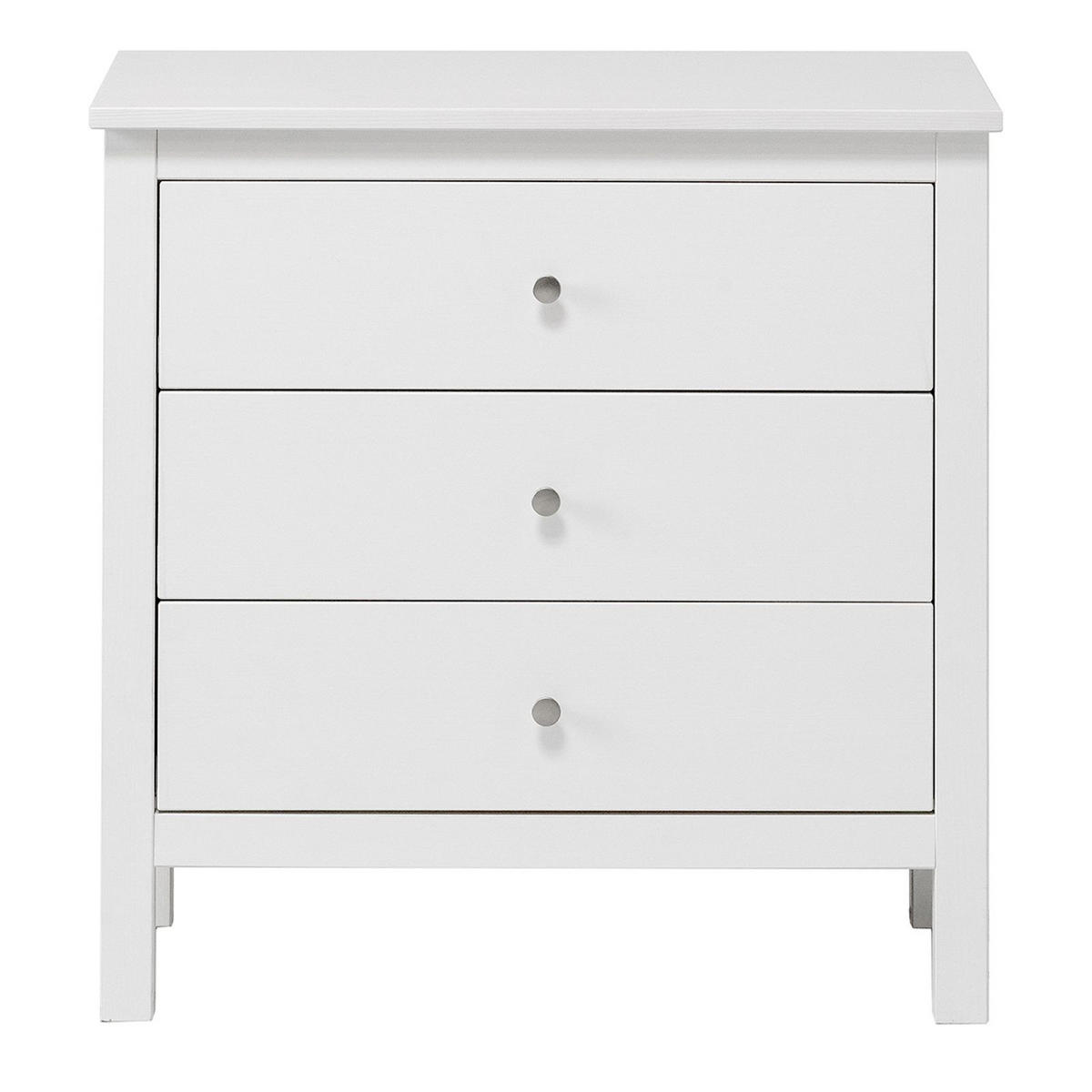 KOMMODE Massivholz 37/75/75 cm - Weiß, Holz (75/75/37cm) - hagge home