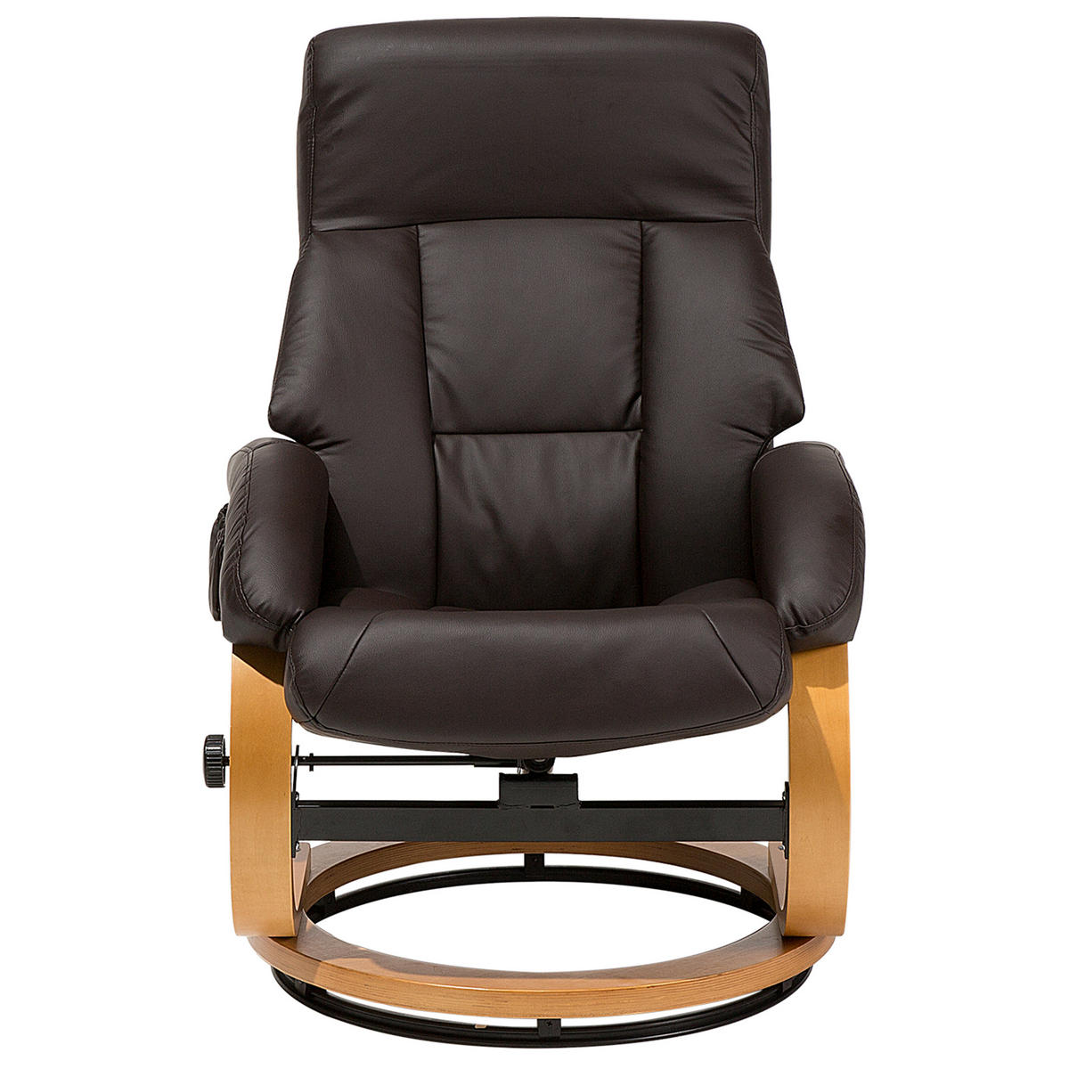 MASSAGESESSEL mit Fußhocker Kunstleder Braun Force - Braun, Holz/Textil (55/100/80cm) - Beliani