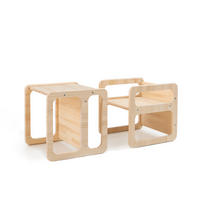 STUHL-SET 2tlg. aus naturfarbenem Kiefernholz MONTESSORI - Beige, Holz (40/40/40cm) - RNT By Really Nice Things