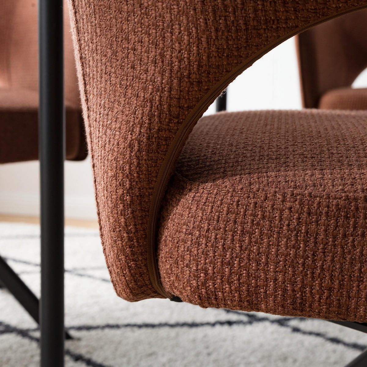 DREHBARER ARMLEHNENSTUHL - Rostfarben, Textil/Metall (64/85/61cm) - home24