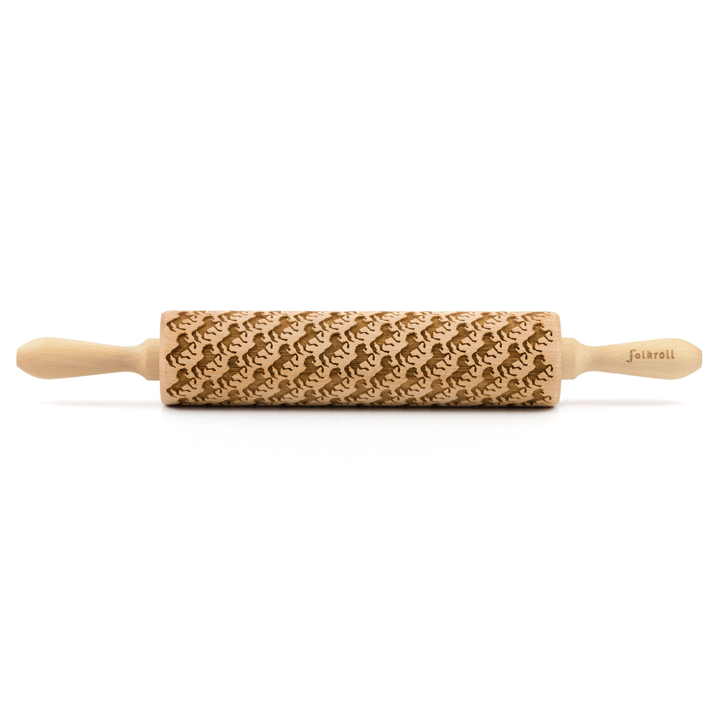 TEIGROLLE Pferde, groß, 43 cm, Buchenholz - Braun, Holz (43cm) - Folkroll