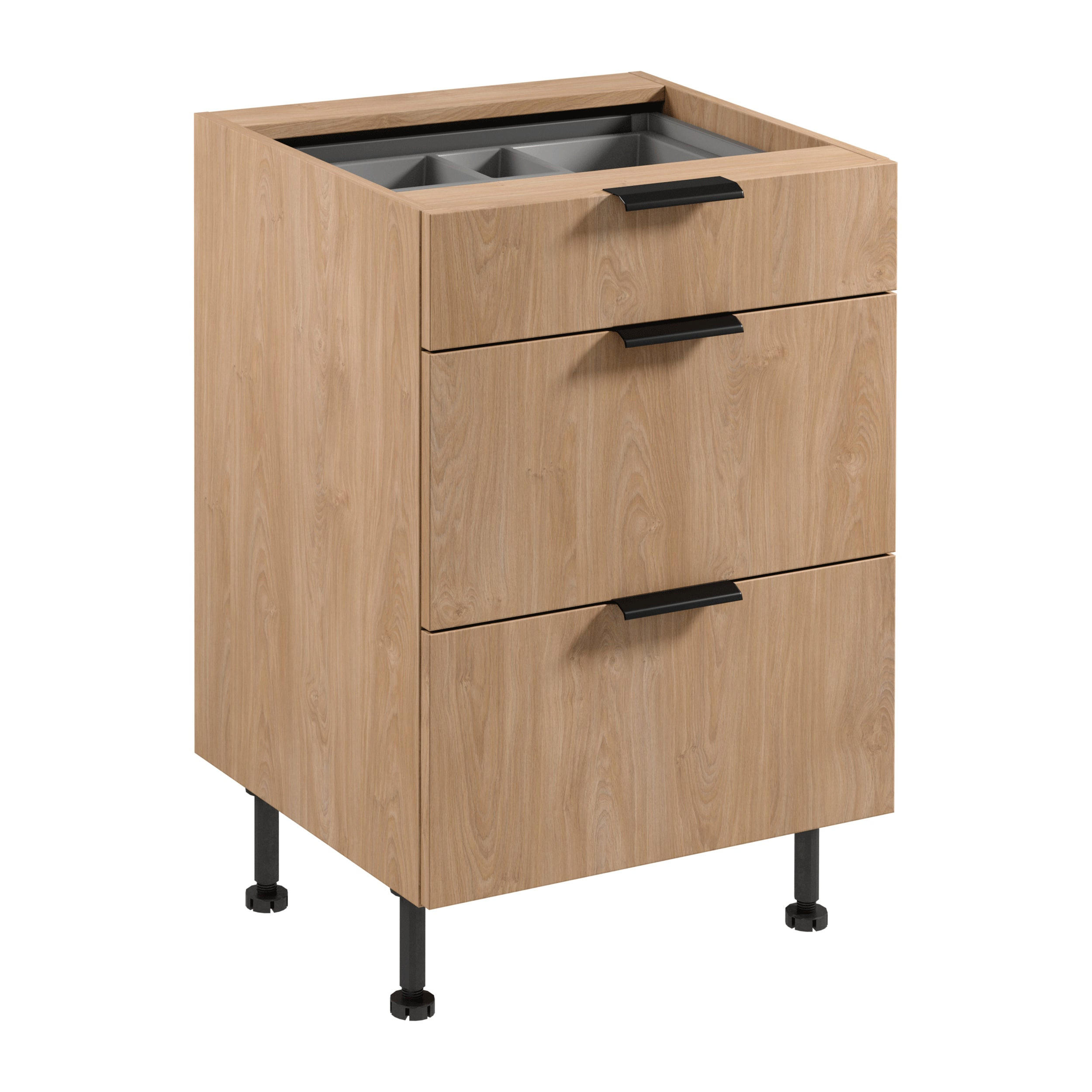 UNTERSCHRANK D60S3 AX – Sorento – Sonoma Eiche - Sonoma Eiche, Holzwerkstoff (60/87/52cm) - ROYAL24_MARKT