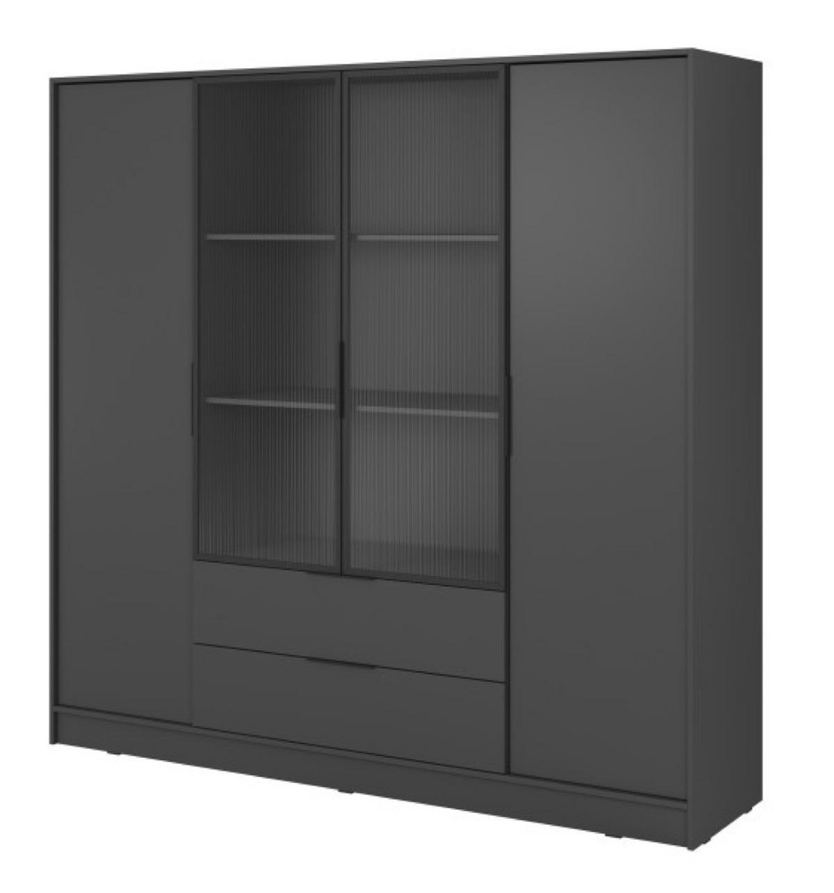 SCHRANK Grafit ELLY Pojemna - Graphitfarben, Holzwerkstoff (206/200/51cm) - Sepro Meble