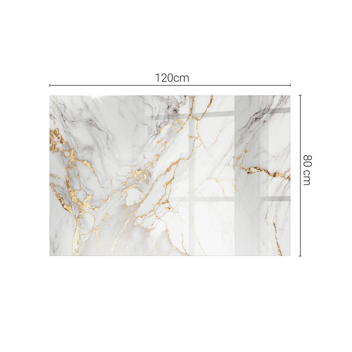 TISCHPLATTE 120x80 cm Eleganter Marmor mit Adern - Weiß, Glas (0.4/120/80cm) - TULUP