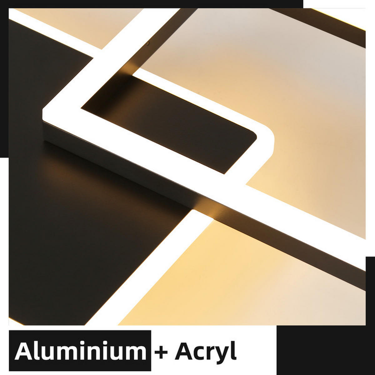 LED-DECKENLEUCHTE Emmerich II 80/45cm - Schwarz, Metall (80/45/7cm) - Nettlife