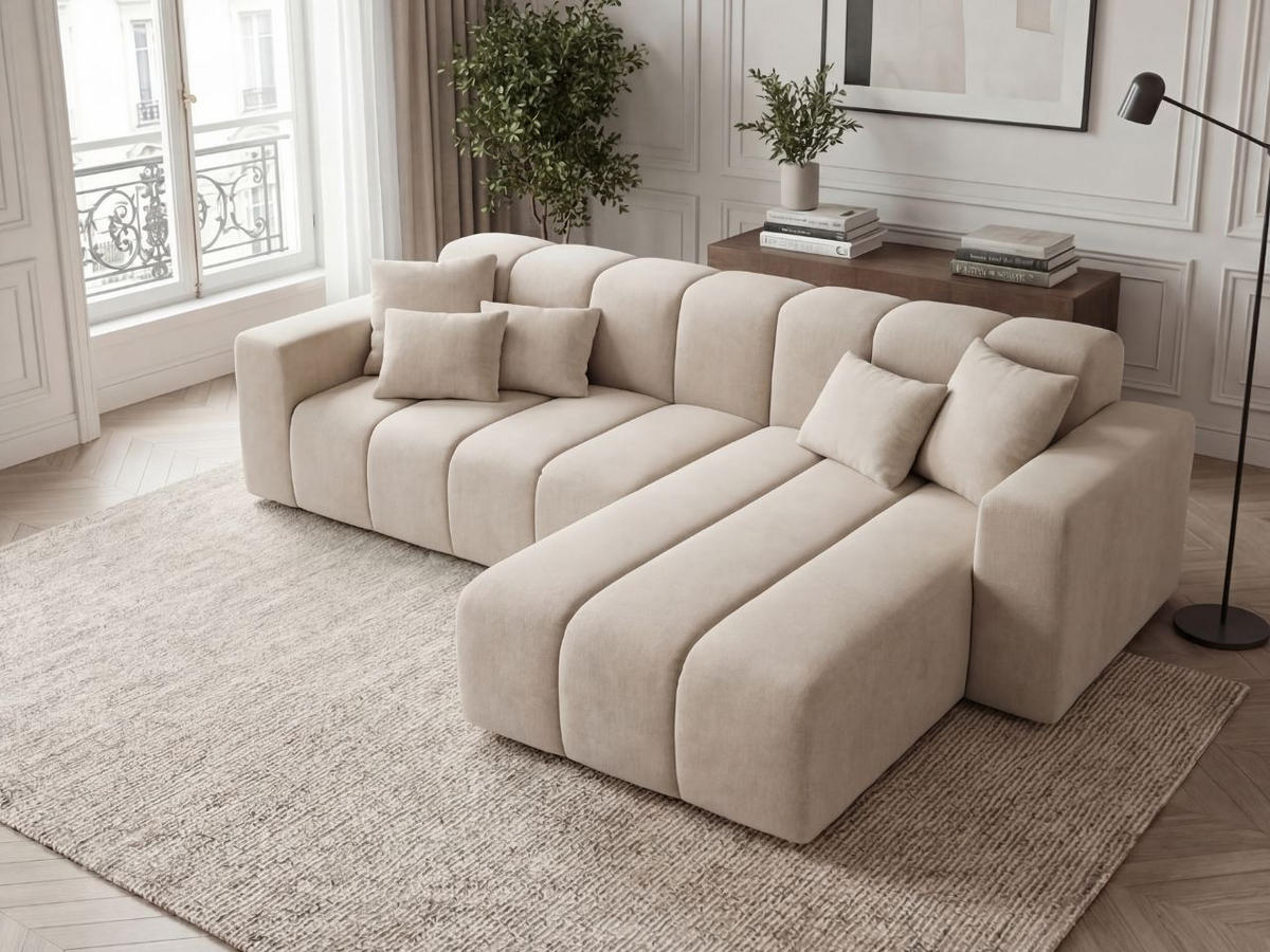 ECKSOFA Nork Beige Rechts - Beige, Holz/Textil (265/180cm) - Graingold